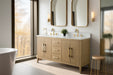 60" Double Sink Modern Freestanding Bathroom Vanity Set with Arabescato White Engineered Marble Top – Storage Cabinet with Soft-Closing Doors & Drawers VA9060D - HomeBeyond