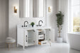 60" Double Sink Modern Freestanding Bathroom Vanity Set with Arabescato White Engineered Marble Top – Storage Cabinet with Soft-Closing Doors & Drawers VA9060D - HomeBeyond