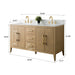 60" Double Sink Modern Freestanding Bathroom Vanity Set with Arabescato White Engineered Marble Top – Storage Cabinet with Soft-Closing Doors & Drawers VA9060D - HomeBeyond