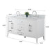 60" Double Sink Modern Freestanding Bathroom Vanity Set with Arabescato White Engineered Marble Top – Storage Cabinet with Soft-Closing Doors & Drawers VA9060D - HomeBeyond