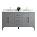 60" Double Sink Modern Freestanding Bathroom Vanity Set with Arabescato White Engineered Marble Top – Storage Cabinet with Soft-Closing Doors & Drawers VA9060D - HomeBeyond