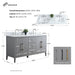 60" Double Sink Modern Freestanding Bathroom Vanity Set with Arabescato White Engineered Marble Top – Storage Cabinet with Soft-Closing Doors & Drawers VA9060D - HomeBeyond