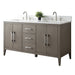 60" Double Sink Modern Freestanding Bathroom Vanity Set with Arabescato White Engineered Marble Top – Storage Cabinet with Soft-Closing Doors & Drawers VA9060D - HomeBeyond