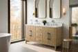 60" Double Sink Modern Freestanding Bathroom Vanity Set with Arabescato White Engineered Marble Top – Storage Cabinet with Soft-Closing Doors & Drawers VA9060D - HomeBeyond