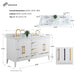 60" Double Sink Modern Freestanding Bathroom Vanity Set with Arabescato White Engineered Marble Top – Storage Cabinet with Soft-Closing Doors & Drawers VA9060D - HomeBeyond