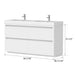 60" Double Sink Modern Freestanding Bathroom Vanity Set with White Engineered Stone Top – Large Storage Cabinet with Soft-Closing Drawers VA6060DWF - HomeBeyond