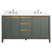 60" Double Sink Modern Freestanding Solid Wood Bathroom Vanity Set with Ariston White Engineered Marble Top – Storage Cabinet with Soft-Closing Drawers VA8060-D - HomeBeyond