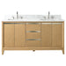 60" Double Sink Modern Freestanding Solid Wood Bathroom Vanity Set with Ariston White Engineered Marble Top – Storage Cabinet with Soft-Closing Drawers VA8060-D - HomeBeyond