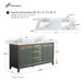 60" Double Sink Modern Freestanding Solid Wood Bathroom Vanity Set with Ariston White Engineered Marble Top – Storage Cabinet with Soft-Closing Drawers VA8060-D - HomeBeyond