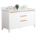 60" Double Sink Modern Freestanding Solid Wood Bathroom Vanity Set with Ariston White Engineered Marble Top – Storage Cabinet with Soft-Closing Drawers VA8060-D - HomeBeyond