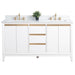 60" Double Sink Modern Freestanding Solid Wood Bathroom Vanity Set with Ariston White Engineered Marble Top – Storage Cabinet with Soft-Closing Drawers VA8060-D - HomeBeyond