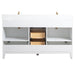 60" Double Sink Modern Freestanding Solid Wood Bathroom Vanity Set with Ariston White Engineered Marble Top – Storage Cabinet with Soft-Closing Drawers VA8060-D - HomeBeyond