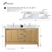 60" Double Sink Modern Freestanding Solid Wood Bathroom Vanity Set with Ariston White Engineered Marble Top – Storage Cabinet with Soft-Closing Drawers VA8060-D - HomeBeyond