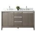 60" Double Sink Modern Freestanding Solid Wood Bathroom Vanity Set with Ariston White Engineered Marble Top – Storage Cabinet with Soft-Closing Drawers VA8060-D - HomeBeyond