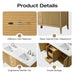 60" Double Sink Modern Freestanding Solid Wood Bathroom Vanity Set with Engineered Marble Top – Storage Cabinet with Soft-Closing Doors & Drawers VA9160D - HomeBeyond