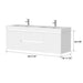 60" Double Sink Modern Wall-Mounted Bathroom Vanity Set with LED Light & White Resin Top – Floating Storage Cabinet with 2 Doors VA6060DWL - HomeBeyond