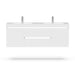 60" Double Sink Modern Wall-Mounted Bathroom Vanity Set with LED Light & White Resin Top – Floating Storage Cabinet with 2 Doors VA6060DWL - HomeBeyond