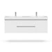 60" Double Sink Modern Wall-Mounted Bathroom Vanity Set with White Engineered Stone Top – Floating Storage Cabinet with Drawers & Doors VA6060DW - HomeBeyond