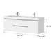 60" Double Sink Modern Wall-Mounted Bathroom Vanity Set with White Engineered Stone Top – Floating Storage Cabinet with Drawers & Doors VA6060DW - HomeBeyond