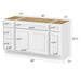 60" Modern Freestanding Oak Bathroom Vanity Base Only – Shaker Style Storage Cabinet with 4 Drawers & 3 Doors VA40123-36-121 - HomeBeyond