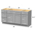 60" Modern Freestanding Oak Bathroom Vanity Base Only – Shaker Style Storage Cabinet with 4 Drawers & 3 Doors VA40153-36-151 - HomeBeyond