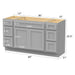 60" Modern Freestanding Oak Bathroom Vanity Base Only – Shaker Style Storage Cabinet with 6 Drawers & 2 Doors VA40123-36-123 - HomeBeyond