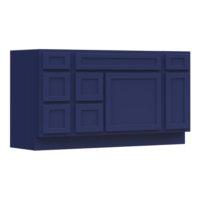 60" Modern Freestanding Oak Bathroom Vanity Base Only – Shaker Style Storage Cabinet with 6 Drawers & 2 Doors VA40123-362L-121 - HomeBeyond