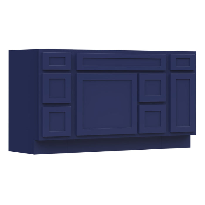 60" Modern Freestanding Oak Bathroom Vanity Base Only – Shaker Style Storage Cabinet with 6 Drawers & 2 Doors VA40123-362R-121 - HomeBeyond