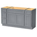 60" Oak Bathroom Vanity Cabinet without Top - 4 Drawers & 3 Doors - HomeBeyond