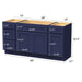 60" Oak Bathroom Vanity Cabinet without Top - 4 Drawers & 3 Doors - HomeBeyond