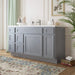 60" Oak Bathroom Vanity Cabinet without Top - 6 Drawers & 2 Doors - HomeBeyond