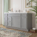 60" Oak Bathroom Vanity Cabinet without Top - 6 Drawers & 2 Doors - HomeBeyond