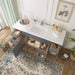 60" Oak Bathroom Vanity Cabinet without Top - 6 Drawers & 2 Doors - HomeBeyond