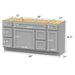 60" Oak Bathroom Vanity Cabinet without Top - 6 Drawers & 2 Doors - HomeBeyond