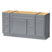 60" Oak Bathroom Vanity Cabinet without Top - 6 Drawers & 2 Doors - HomeBeyond