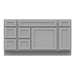 60" Oak Bathroom Vanity Cabinet without Top - 6 Drawers & 2 Doors - HomeBeyond