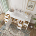 60" Oak Bathroom Vanity Cabinet without Top - 6 Drawers & 2 Doors - HomeBeyond