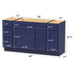 60" Oak Bathroom Vanity Cabinet without Top - 6 Drawers & 2 Doors - HomeBeyond