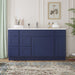 60" Oak Bathroom Vanity Cabinet without Top - 6 Drawers & 2 Doors - HomeBeyond