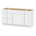 60" Oak Bathroom Vanity Cabinet without Top - 6 Drawers & 2 Doors - HomeBeyond