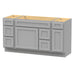60" Oak Bathroom Vanity Cabinet without Top - 6 Drawers & 2 Doors - HomeBeyond