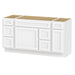 60" Oak Bathroom Vanity Cabinet without Top - 6 Drawers & 2 Doors - HomeBeyond