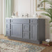60" Oak Bathroom Vanity Cabinet without Top - 6 Drawers & 2 Doors - HomeBeyond