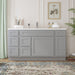 60" Oak Bathroom Vanity Cabinet without Top - 6 Drawers & 2 Doors - HomeBeyond