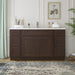 60" Oak Bathroom Vanity Cabinet without Top - 6 Drawers & 2 Doors - HomeBeyond