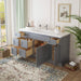 60" Oak Bathroom Vanity Cabinet without Top - 6 Drawers & 2 Doors - HomeBeyond