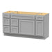 60" Oak Bathroom Vanity Cabinet without Top - 6 Drawers & 2 Doors - HomeBeyond