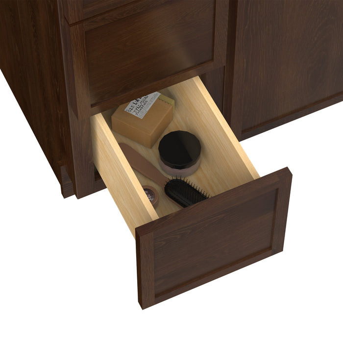 60" Plywood Bathroom Vanity Cabinet without Top - 4 Drawers & 3 Doors - HomeBeyond