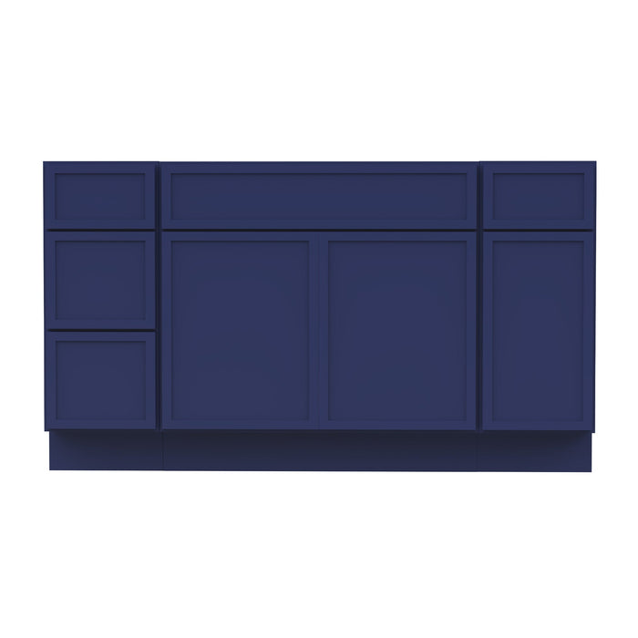60" Plywood Bathroom Vanity Cabinet without Top - 4 Drawers & 3 Doors - HomeBeyond