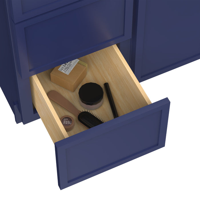60" Plywood Bathroom Vanity Cabinet without Top - 4 Drawers & 3 Doors - HomeBeyond